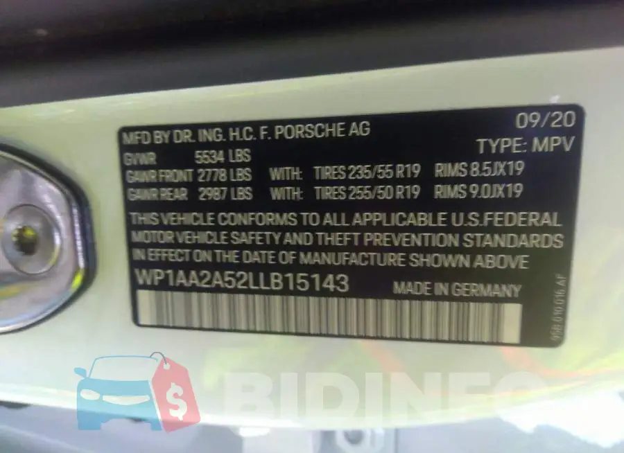 WP1AA2A52LLB15143 Photo# 9