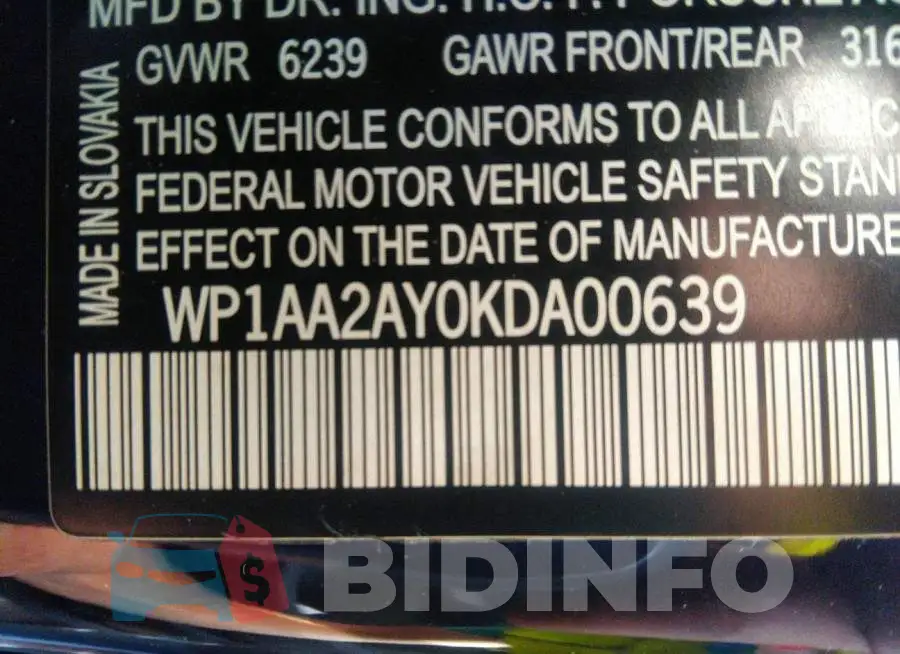 WP1AA2AY0KDA00639 Photo# 9