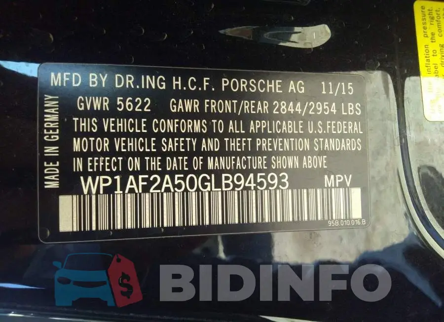 WP1AF2A50GLB94593 Photo# 9