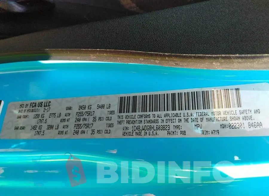 1C4BJWDG8HL603823 Photo# 9