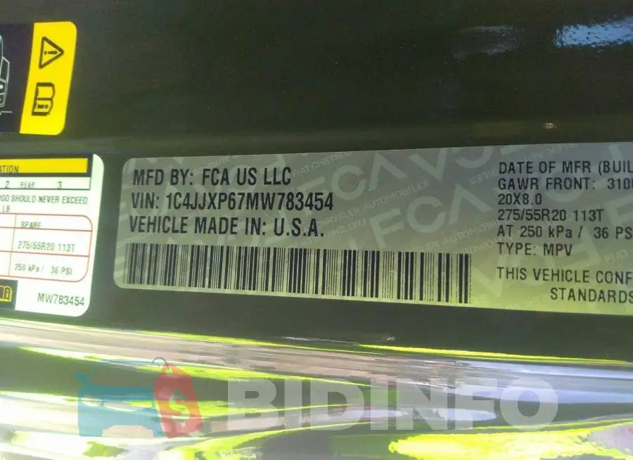 1C4JJXP67MW783454 Photo# 9
