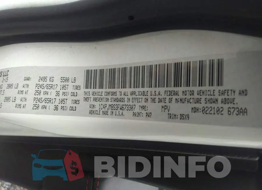 1C4PJMBS3FW673307 Photo# 9