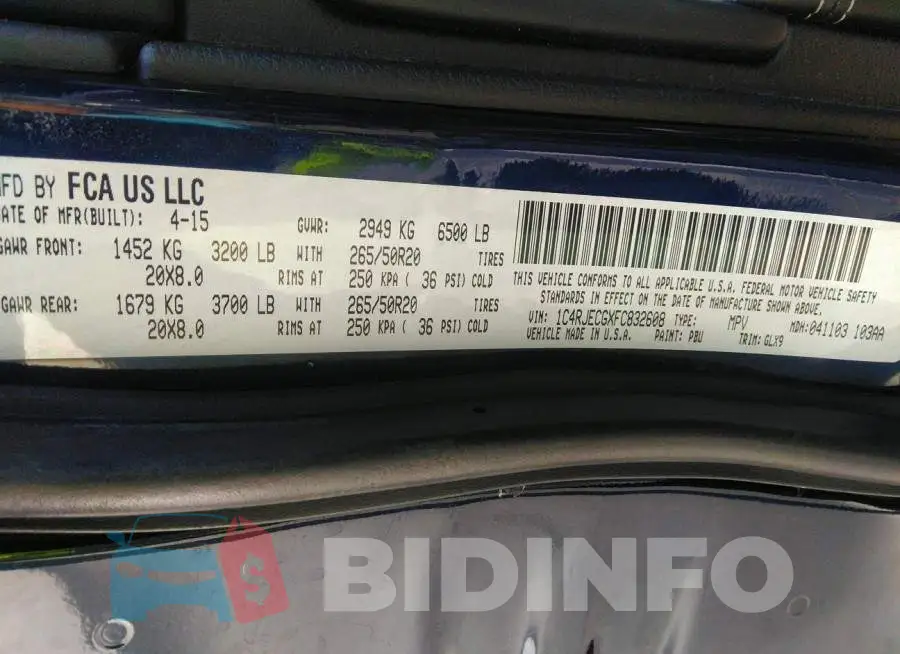 1C4RJECGXFC832608 Photo# 11