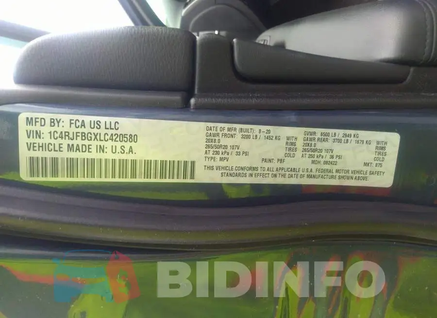 1C4RJFBGXLC420580 Photo# 9