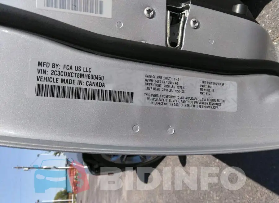 2C3CDXCT8MH600450 Photo# 9