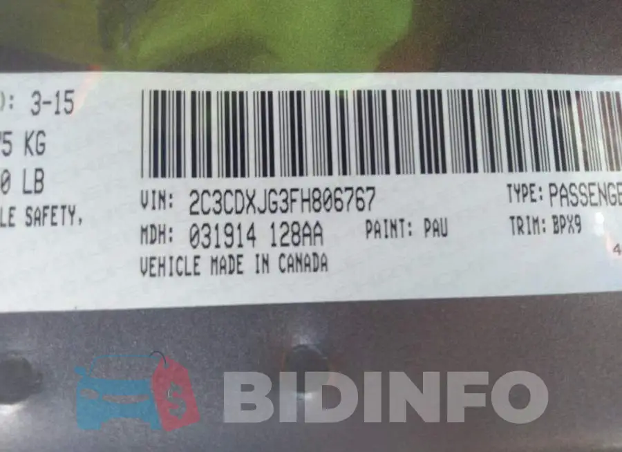 2C3CDXJG3FH806767 Photo# 9