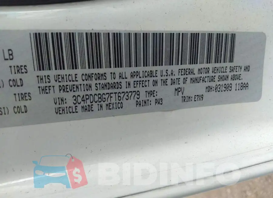 3C4PDCBG7FT673779 Photo# 9