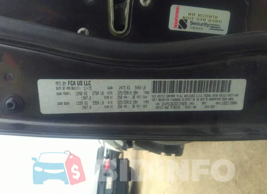 3C4PDCBG7GT174076 Photo# 9