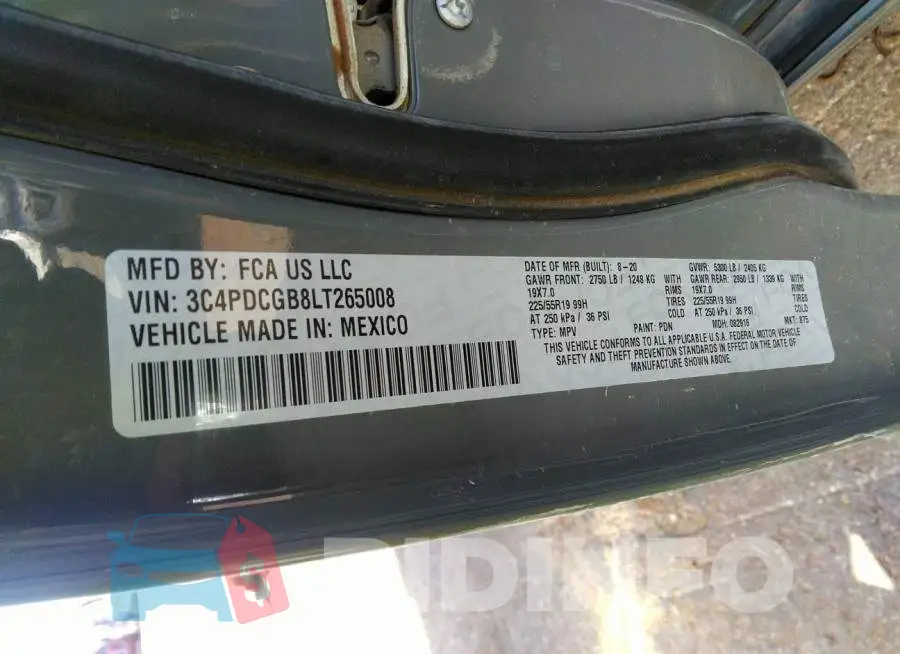 3C4PDCGB8LT265008 Photo# 9