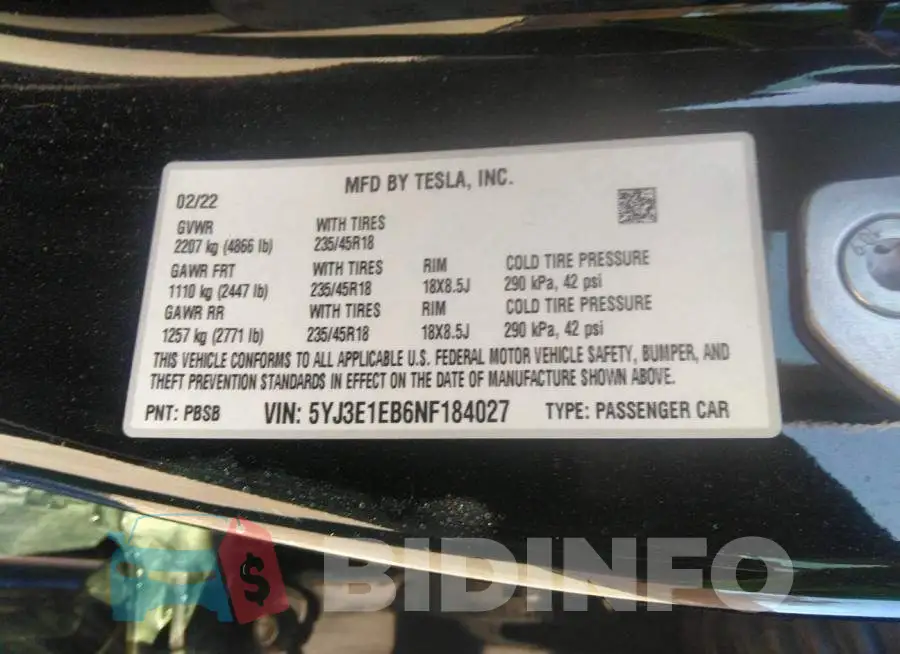 5YJ3E1EB6NF184027 Photo# 9