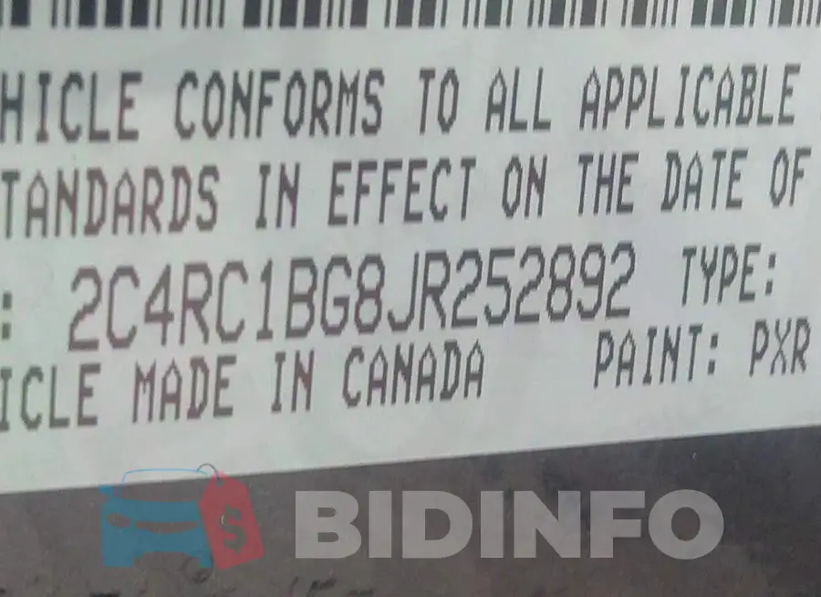 2C4RC1BG8JR252892 Photo# 9