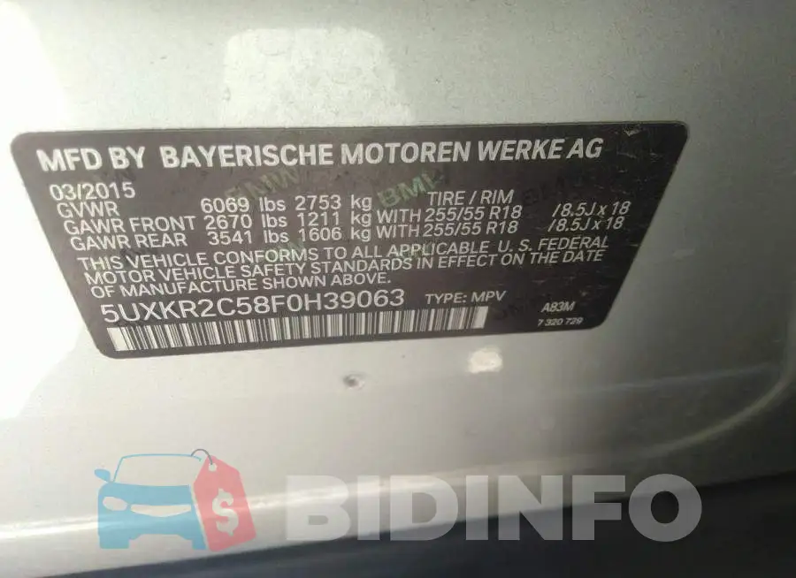 5UXKR2C58F0H39063 Photo# 9