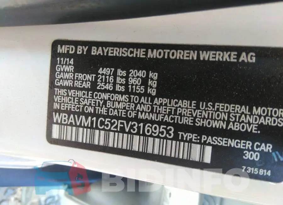 WBAVM1C52FV316953 Photo# 9