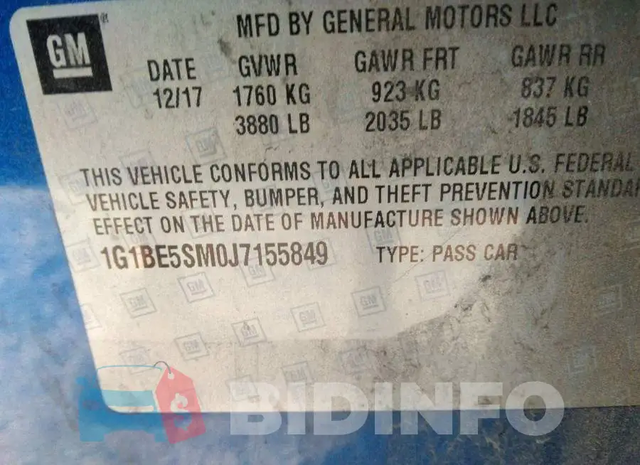 1G1BE5SM0J7155849 Photo# 9