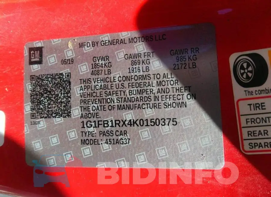 1G1FB1RX4K0150375 Photo# 9