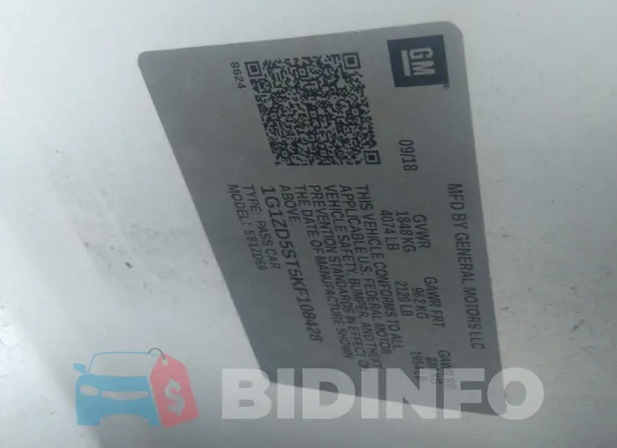 1G1ZD5ST5KF108428 Photo# 9