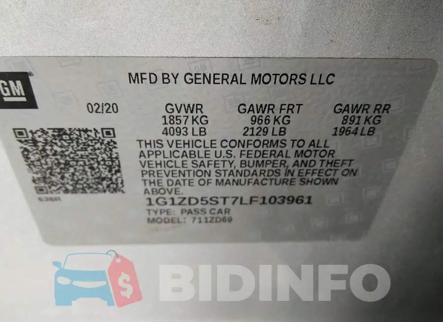 1G1ZD5ST7LF103961 Photo# 9