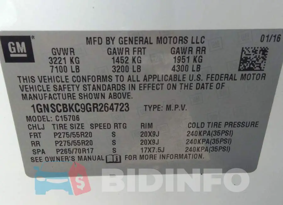 1GNSCBKC9GR264723 Photo# 9