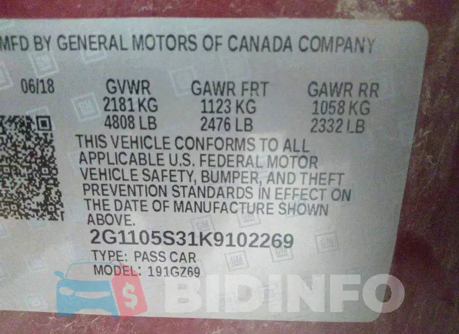 2G1105S31K9102269 Photo# 9
