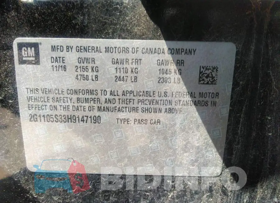 2G1105S33H9147190 Photo# 9