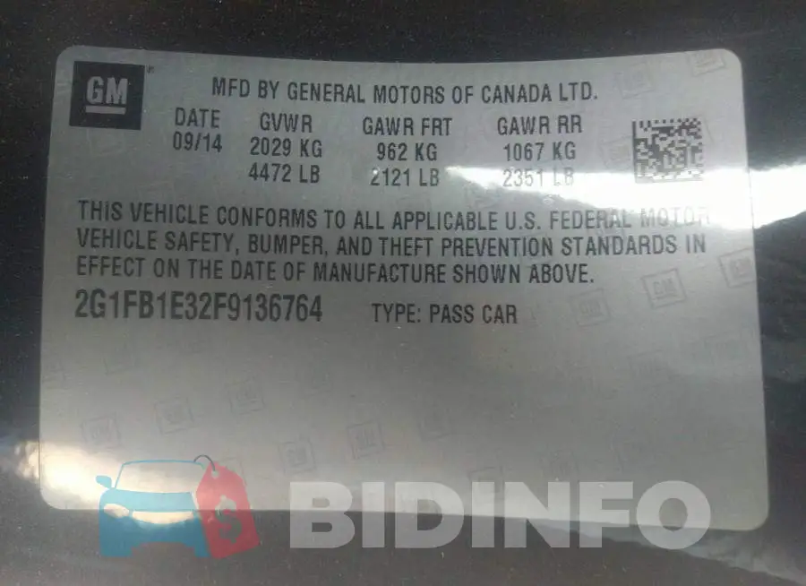 2G1FB1E32F9136764 Photo# 9