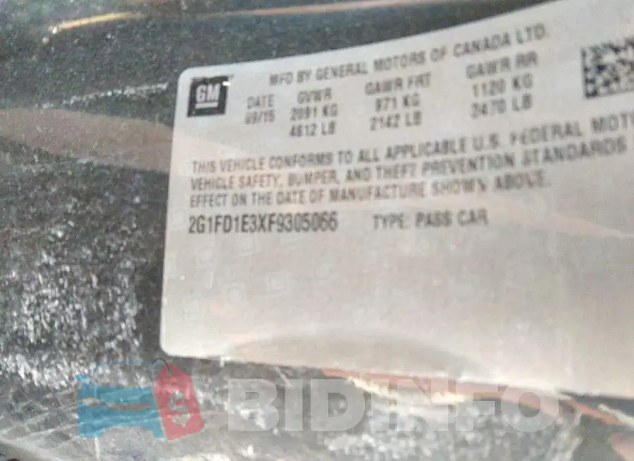 2G1FD1E3XF9305066 Photo# 9