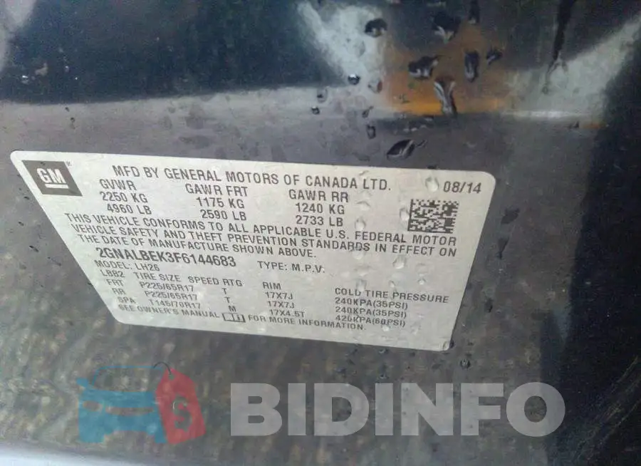 2GNALBEK3F6144683 Photo# 9