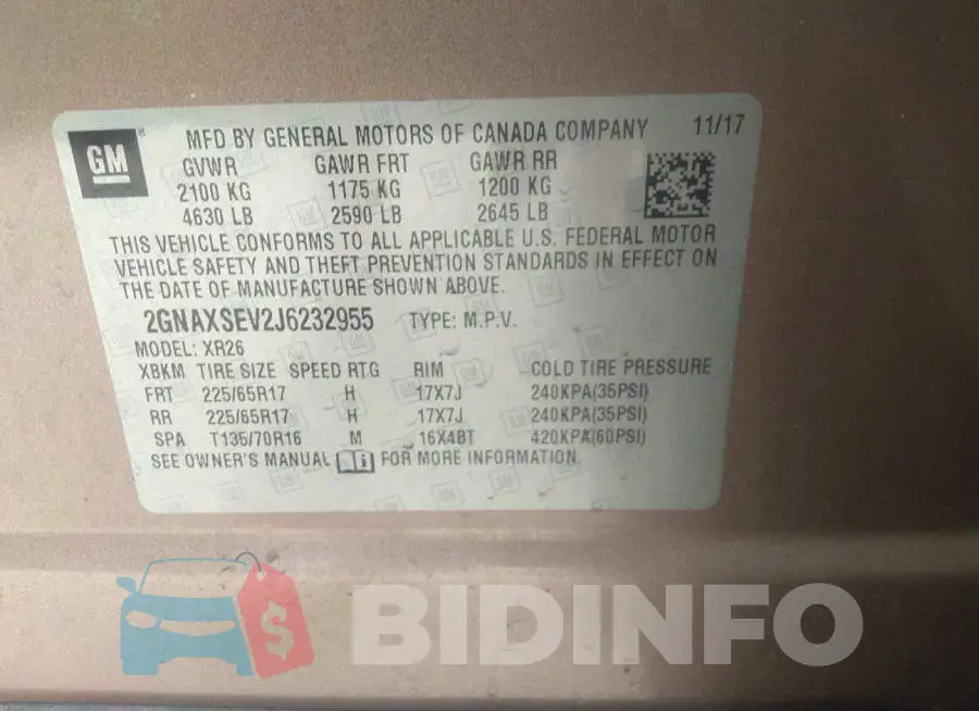 2GNAXSEV2J6232955 Photo# 9