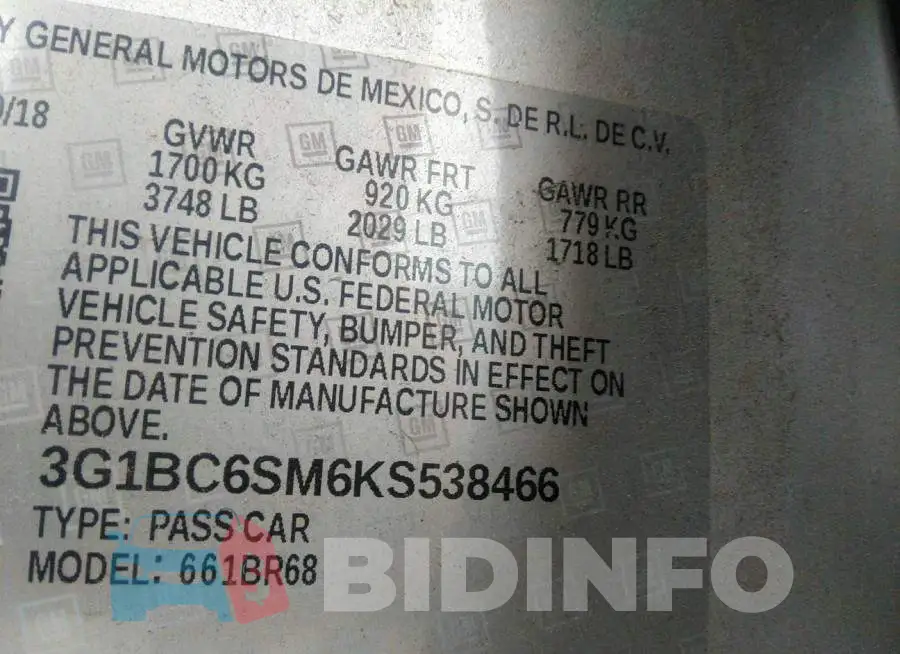 3G1BC6SM6KS538466 Photo# 9