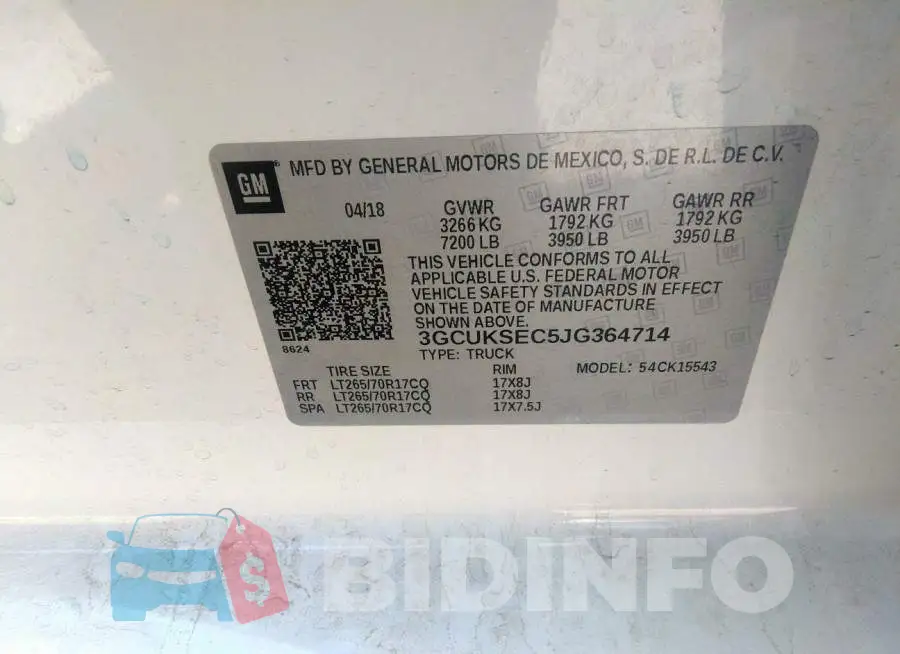 3GCUKSEC5JG364714 Photo# 9