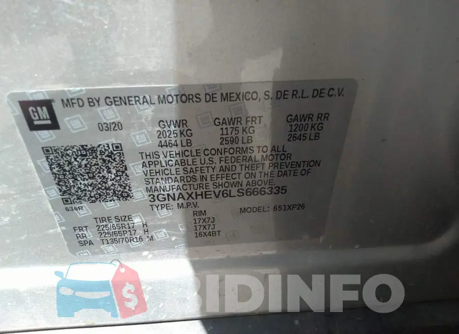 3GNAXHEV6LS666335 Photo# 9