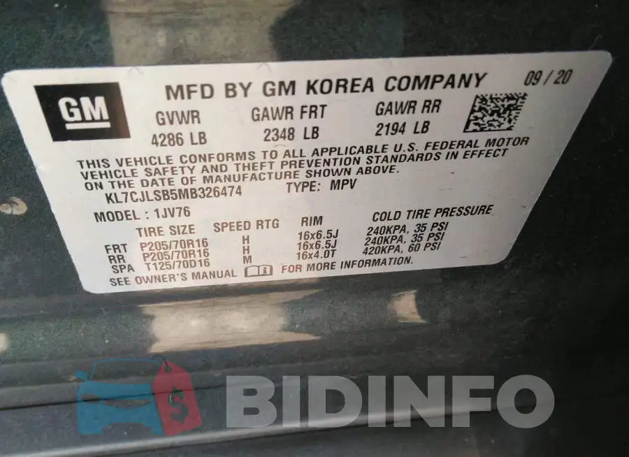 KL7CJLSB5MB326474 Photo# 9