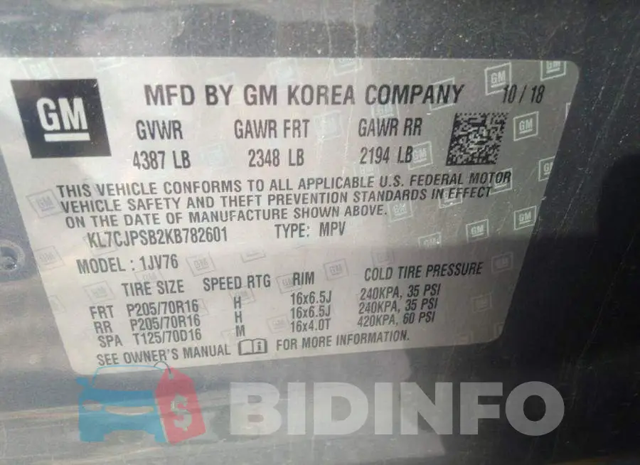 KL7CJPSB2KB782601 Photo# 9