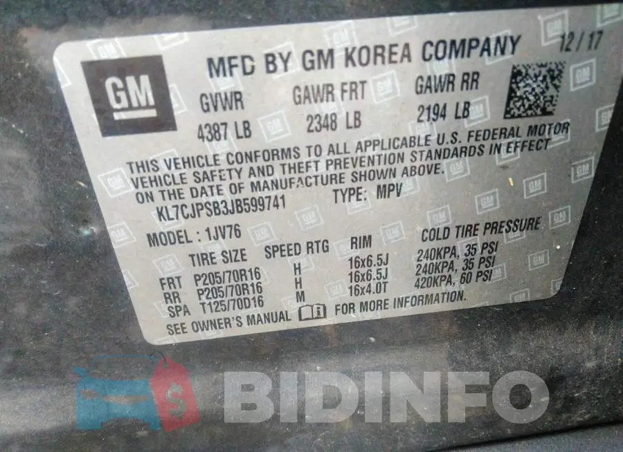 KL7CJPSB3JB599741 Photo# 9