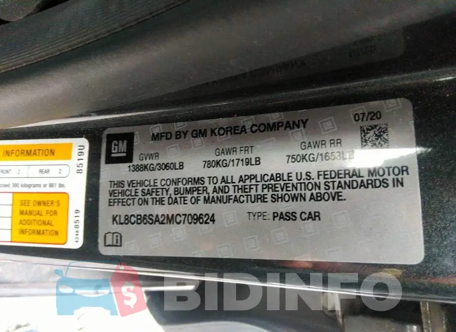 KL8CB6SA2MC709624 Photo# 9