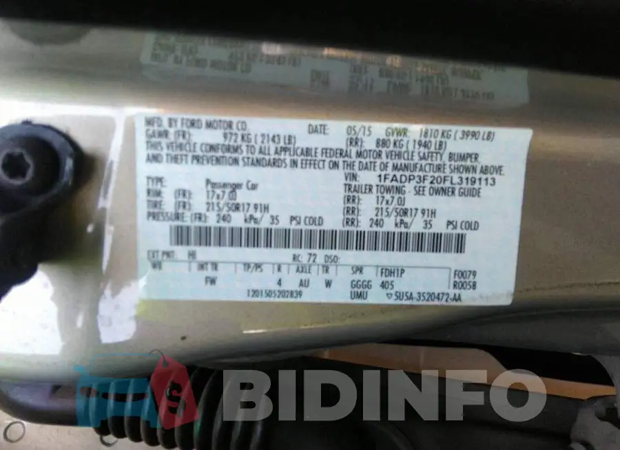 1FADP3F20FL319113 Photo# 9