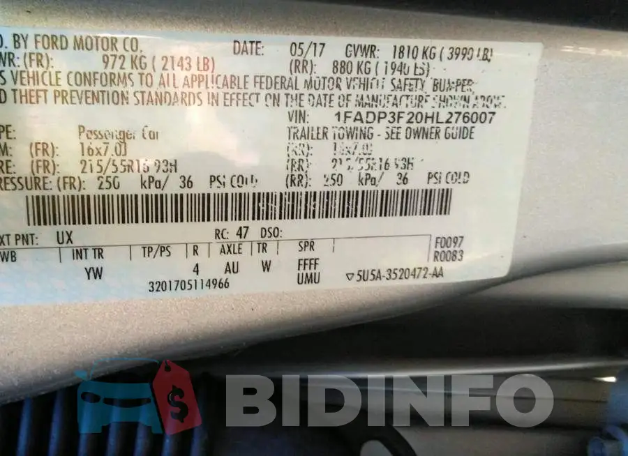 1FADP3F20HL276007 Photo# 9