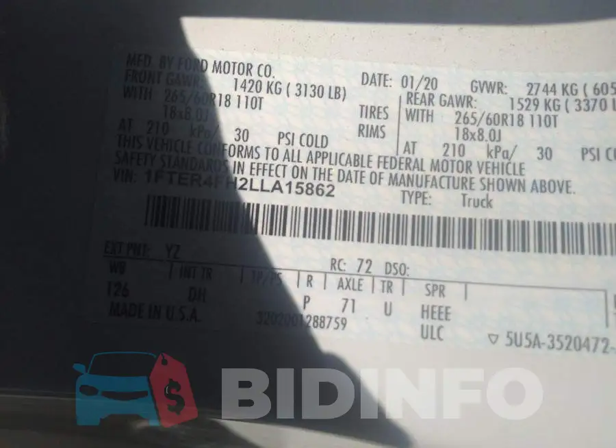 1FTER4FH2LLA15862 Photo# 9