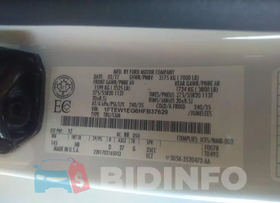 1FTEW1EG6HFB37629 Photo# 9