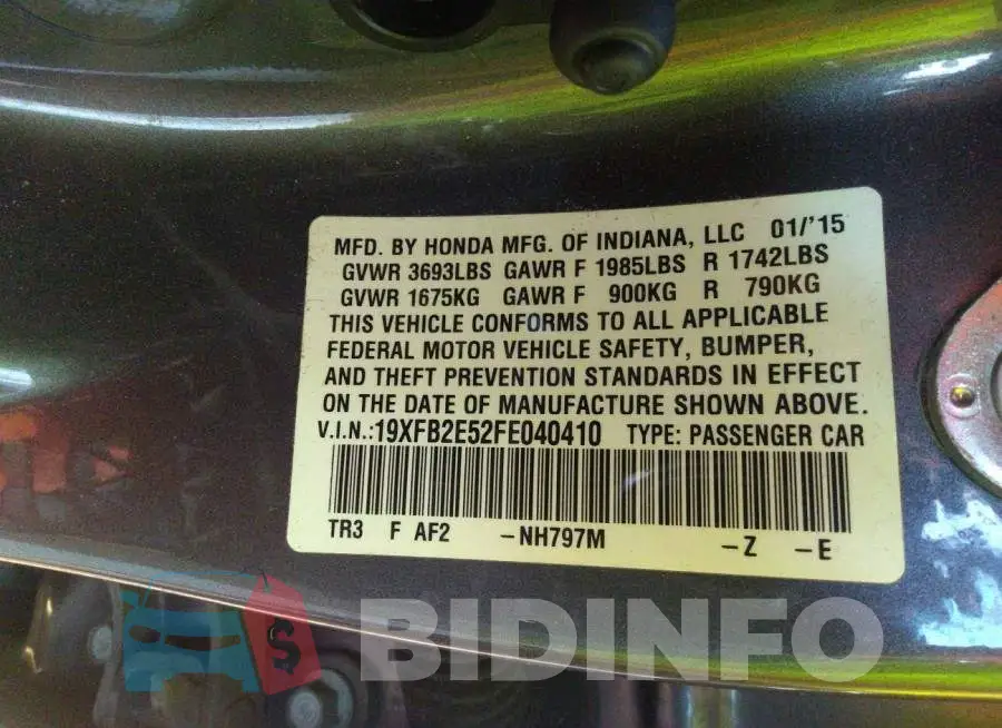 19XFB2E52FE040410 Photo# 9