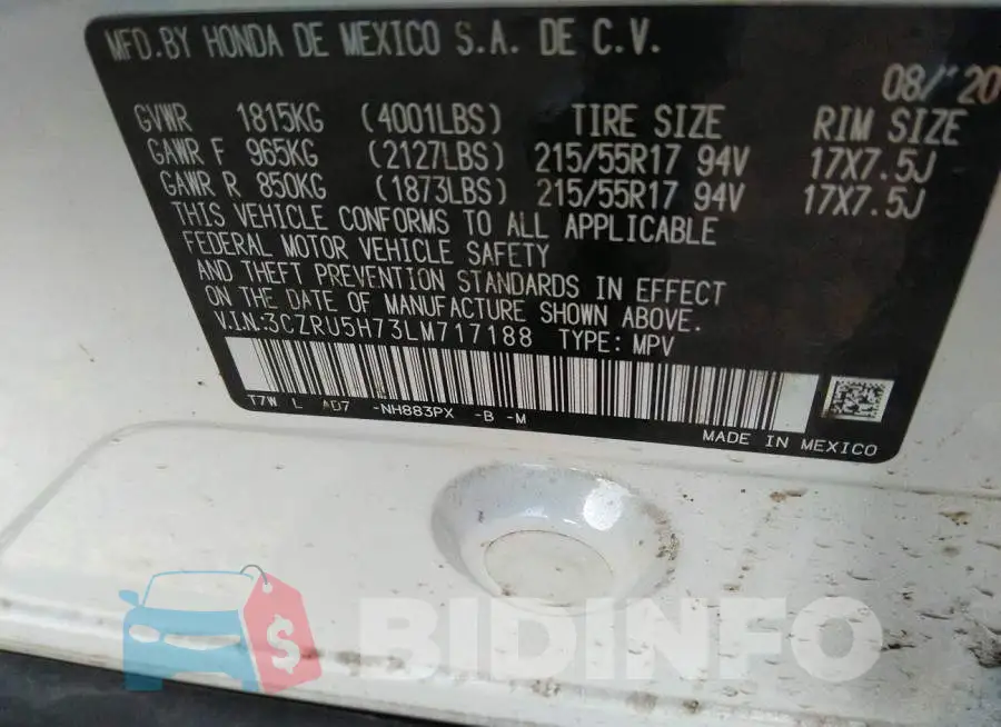 3CZRU5H73LM717188 Photo# 9
