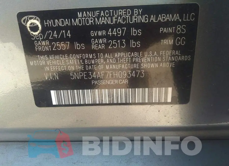 5NPE34AF7FH093473 Photo# 9