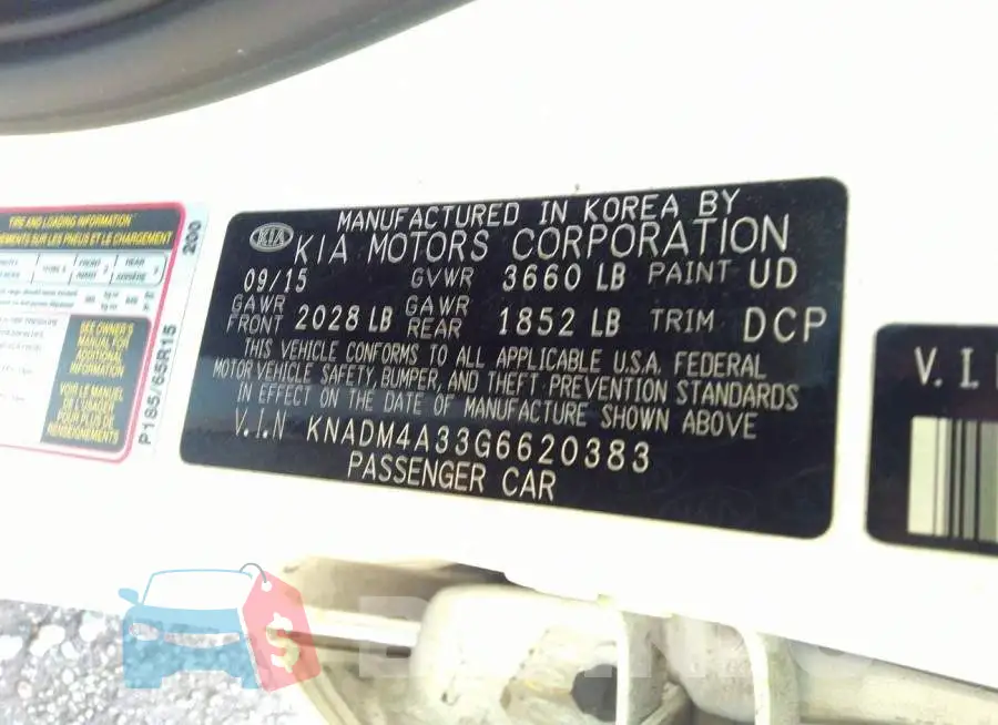 KNADM4A33G6620383 Photo# 9
