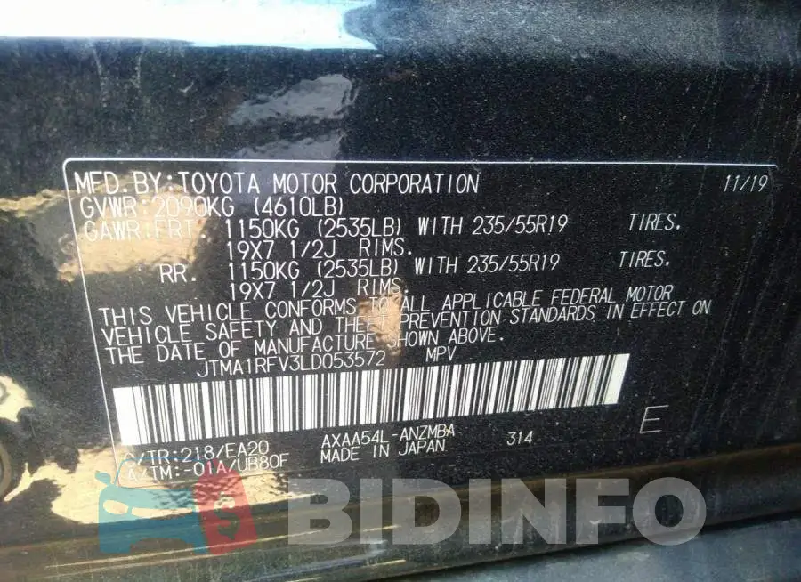 JTMA1RFV3LD053572 Photo# 9