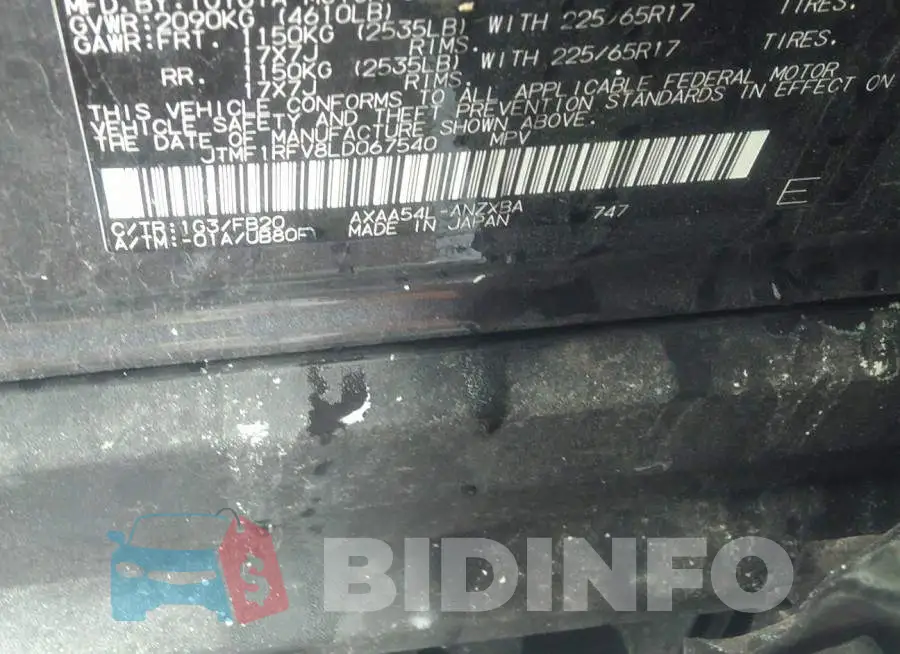 JTMF1RFV8LD067540 Photo# 9