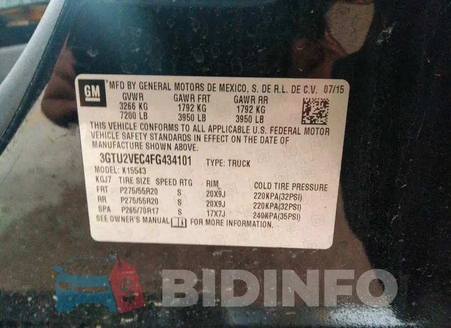 3GTU2VEC4FG434101 Photo# 9