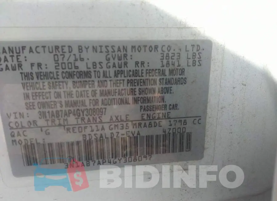 3N1AB7AP4GY308097 Photo# 9