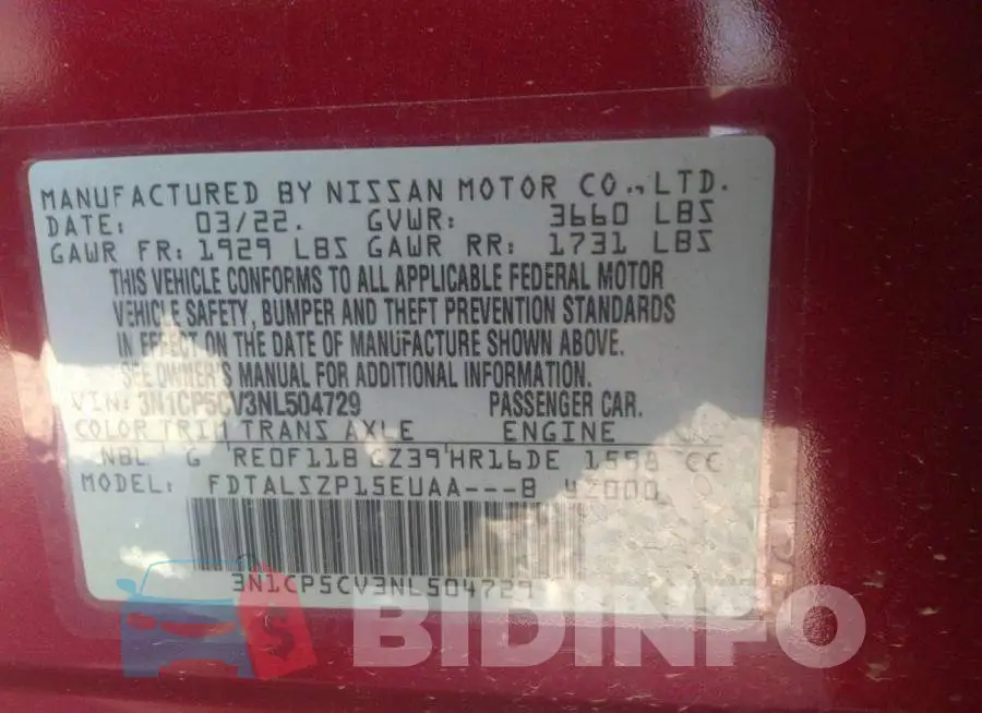 3N1CP5CV3NL504729 Photo# 9