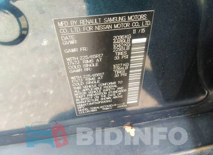 KNMAT2MT5GP630612 Photo# 9