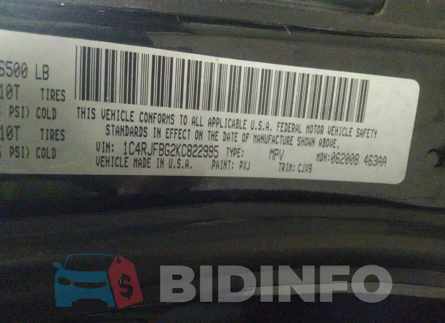1C4RJFBG2KC822995 Photo# 9
